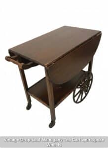 Vintage-Drop-Leaf-Mahogany-Tea-Cart-with-Spoke-Wheels