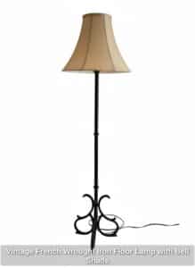Vintage-French-Wrought-Iron-Floor-Lamp-with-Bell-Shade