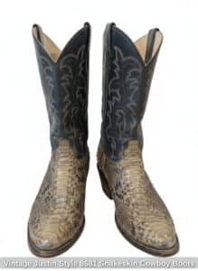 Vintage-Justin-Style-Snakeskin-Cowboy-Boots