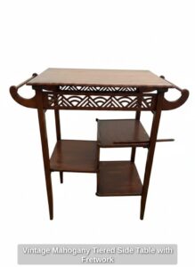 Vintage-Mahogany-Tiered-Side-Table-with-Fretwork