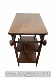 Vintage-Mahogany-Tiered-Side-Table-with-Fretwork-third-image