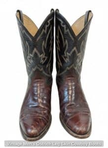 Vintage-Mens-Ostrich-Leg-Skin-Cowboy-Boots