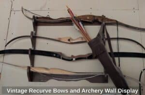 Vintage-Recurve-Bows-and-Archery-Wall-Display