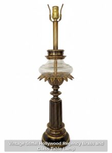 Vintage-Stiffel-Hollywood-Regency-Brass-and-Glass-Table-Lamp-second-image