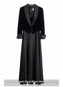 Vintage-Tadashi-Shoji-Black-Velvet-and-Satin-Tuxedo-Dress