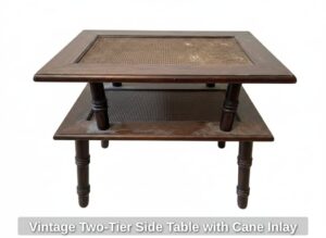 Vintage-Two-Tier-Side-Table-with-Cane-Inlay-third-image