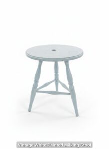 Vintage-White-Painted-Milking-Stool