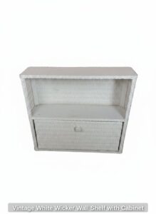 Vintage-White-Wicker-Wall-Shelf-with-Cabinet