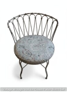 Vintage-Wrought-Iron-Ice-Cream-Parlor-Bistro-Set-third-image