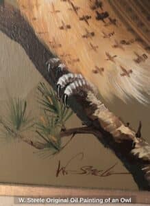 W.-Steele-Original-Oil-Painting-of-an-Owl-second-image