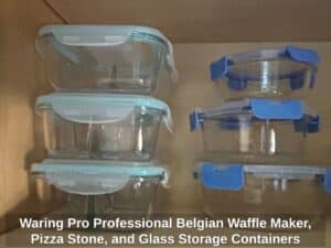 Waring-Pro-Professional-Belgian-Waffle-Maker-Pizza-Stone-and-Glass-Storage-Containers-third-image