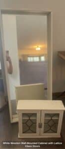 White-Wooden-Wall-Mounted-Cabinet-with-Lattice-Glass-Doors