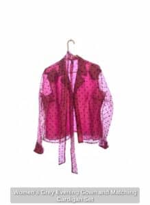 Womens-Grey-Evening-Gown-and-Matching-Cardigan-Set-third-image