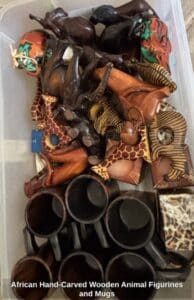 African-Hand-Carved-Wooden-Animal-Figurines-and-Mugs