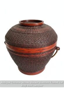 Antique-Chinese-Woven-Basket-Bamboo-Footed-Lid-Ruyi-Red-Lacquer