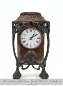 Art-Nouveau-Cast-Metal-Mantle-Clock-by-Jennings-Brothers