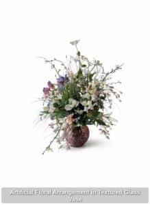 Artificial-Floral-Arrangement-in-Textured-Glass-Vase