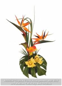 Artificial-Tropical-Floral-Arrangement-with-Bird-of-Paradise-Calla-Lily-and-Orchids