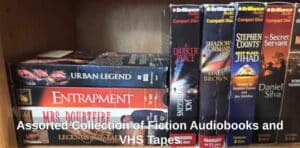 Assorted-Collection-of-Fiction-Audiobooks-and-VHS-Tapes