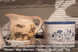 Assorted-Home-Decor-Collection-Scentsy-Love-Heals-Wax-Warmer-Ceramic-Bells-and-Vino-Pitcher-second-image