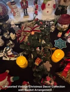 Assorted-Vintage-Christmas-Decor-Collection-with-Basket-Arrangement