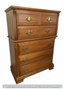 Broyhill-Oak-Five-Drawer-Chest-of-Drawers