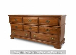 Broyhill-Oak-Nine-Drawer-Dresser
