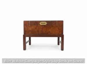 Burr-Walnut-Campaign-Style-Lap-Desk-on-Stand
