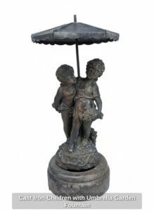 Cast-Iron-Children-with-Umbrella-Garden-Fountain