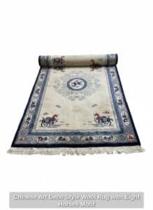 Chinese-Art-Deco-Style-Wool-Rug-with-Eight-Horses-Motif