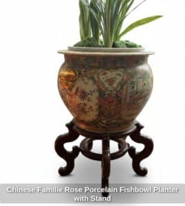 Chinese-Famille-Rose-Porcelain-Fishbowl-Planter-with-Stand-second-image