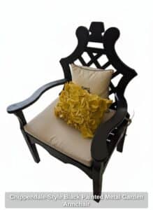 Chippendale-Style-Black-Painted-Metal-Garden-Armchair