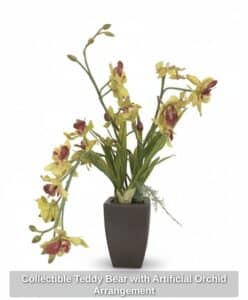 Collectible-Teddy-Bear-with-Artificial-Orchid-Arrangement-second-image