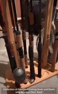 Collection-of-Assorted-Fishing-Rods-and-Reels-with-Wooden-Floor-Rack-fourth-image