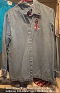 Collection-of-Four-Womens-Casual-Tops-Including-Columbia-Fleece-Corduroy-Shirt-Denim-Shirt-and-Quilted-Pullover-third-image