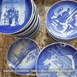 Danish-Christmas-Plate-Collection-and-Blue-and-White-Butter-Pat-second-image