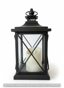Decorative-Metal-Lanterns-with-LED-Candles