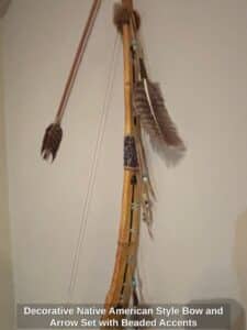 Decorative-Native-American-Style-Bow-and-Arrow-Set-with-Beaded-Accents-second-image