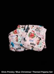 Elvis-Presley-Blue-Christmas-Themed-Pajama-Set