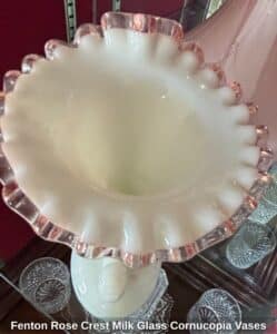Fenton-Rose-Crest-Milk-Glass-Cornucopia-Vases-second-image