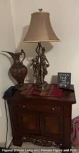 Figural-Bronze-Lamp-with-Female-Figure-and-Putti