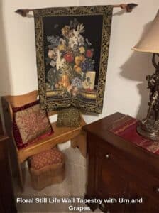 Floral-Still-Life-Wall-Tapestry-with-Urn-and-Grapes
