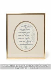 Framed-Calligraphy-Prints-Set-of-Prayer-of-St.-Francis-and-Ruth