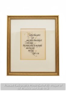Framed-Calligraphy-Prints-Set-of-Prayer-of-St.-Francis-and-Ruth-second-image