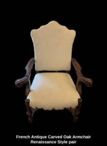 French-Antique-Carved-Oak-Armchair-Renaissance-Style-pair-fourth-image
