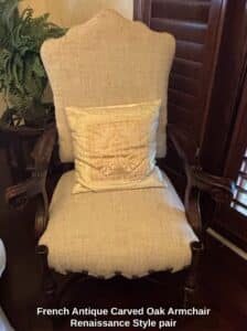 French-Antique-Carved-Oak-Armchair-Renaissance-Style-pair-second-image