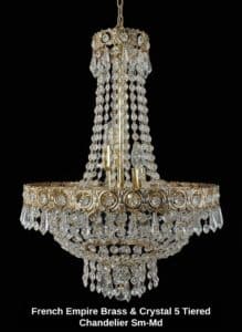 French-Empire-Brass-Crystal-Tiered-Chandelier-Sm-Md-second-image