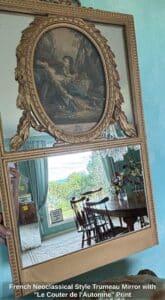 French-Neoclassical-Style-Trumeau-Mirror-with-Le-Couter-de-lAutomne-Print