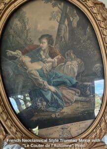French-Neoclassical-Style-Trumeau-Mirror-with-Le-Couter-de-lAutomne-Print-second-image