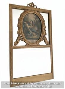 French-Neoclassical-Style-Trumeau-Mirror-with-Le-Couter-de-lAutomne-Print-third-image
